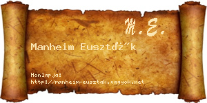 Manheim Euszták névjegykártya